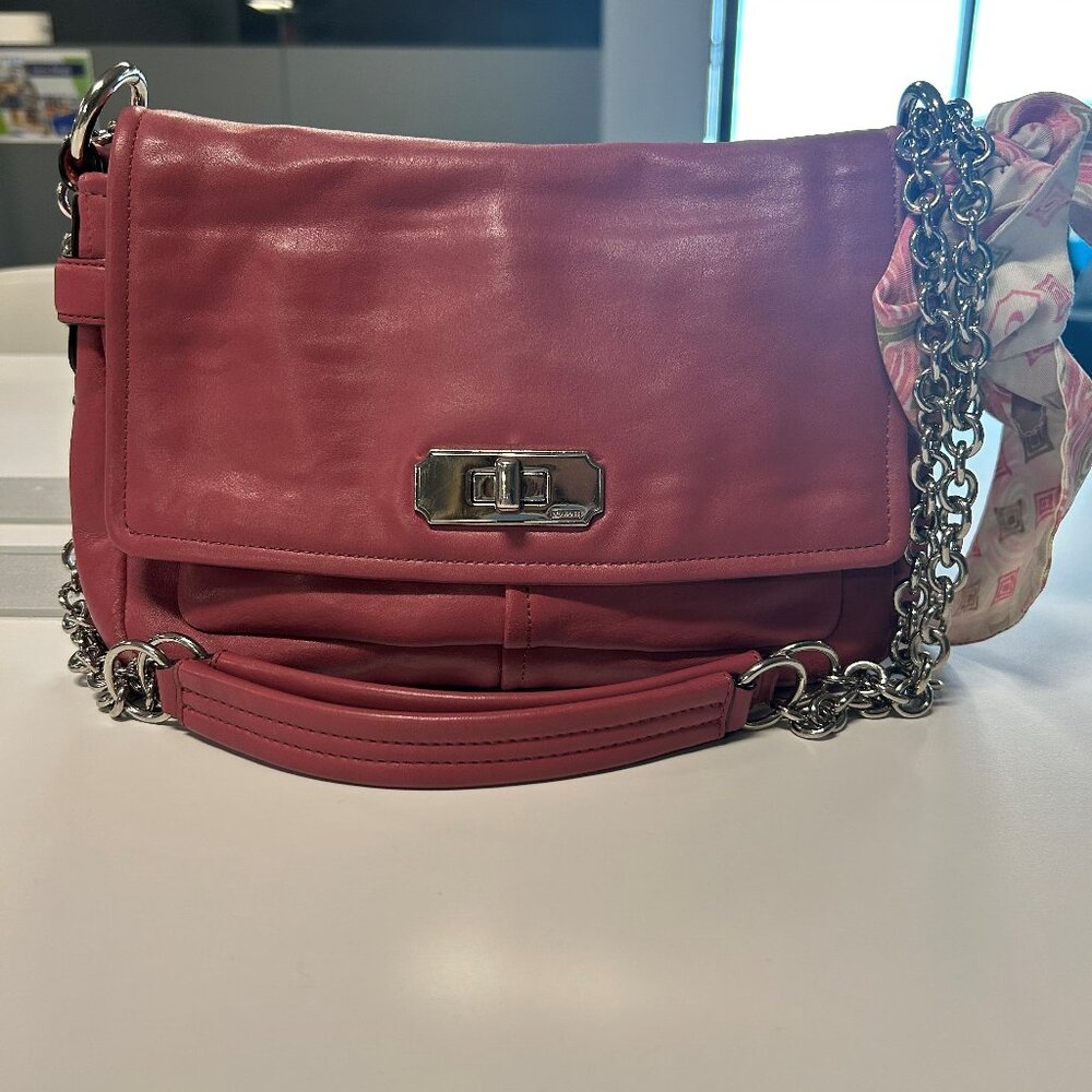 Coach Antique Rose Chelsea Adjustable Chain Purse with Scarf Included - Picture 3 of 11